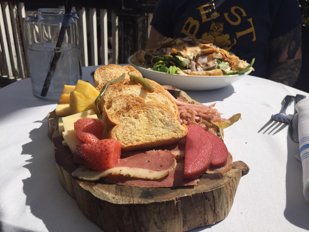 Brunch on the patio at City Pork Brasserie & Bar is a Saturday ritual for my girlfriend and me. Photo by author.