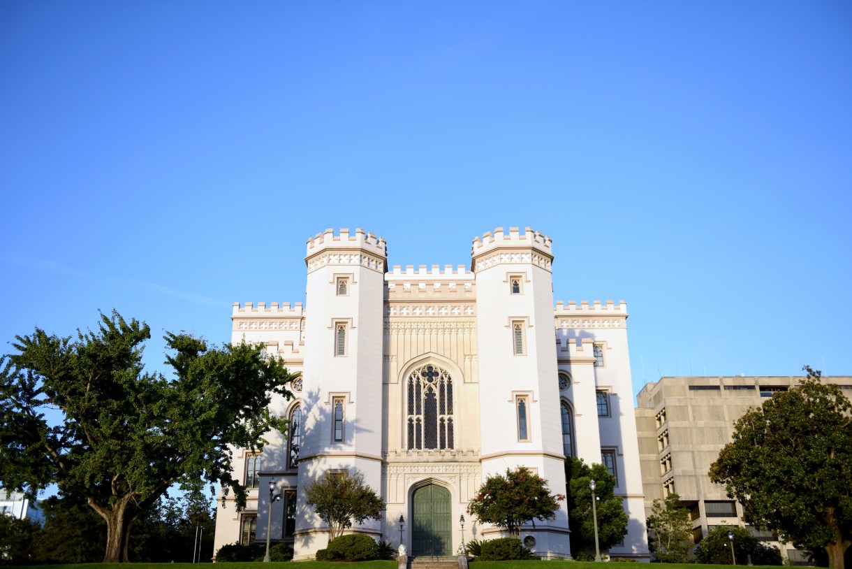 Louisiana's Old State Capitol represents architectural opulence and the state's history of corruption. In its corridors, infamous Governor Huey P. Long was shot and killed. Photo by Lauren Duhon.