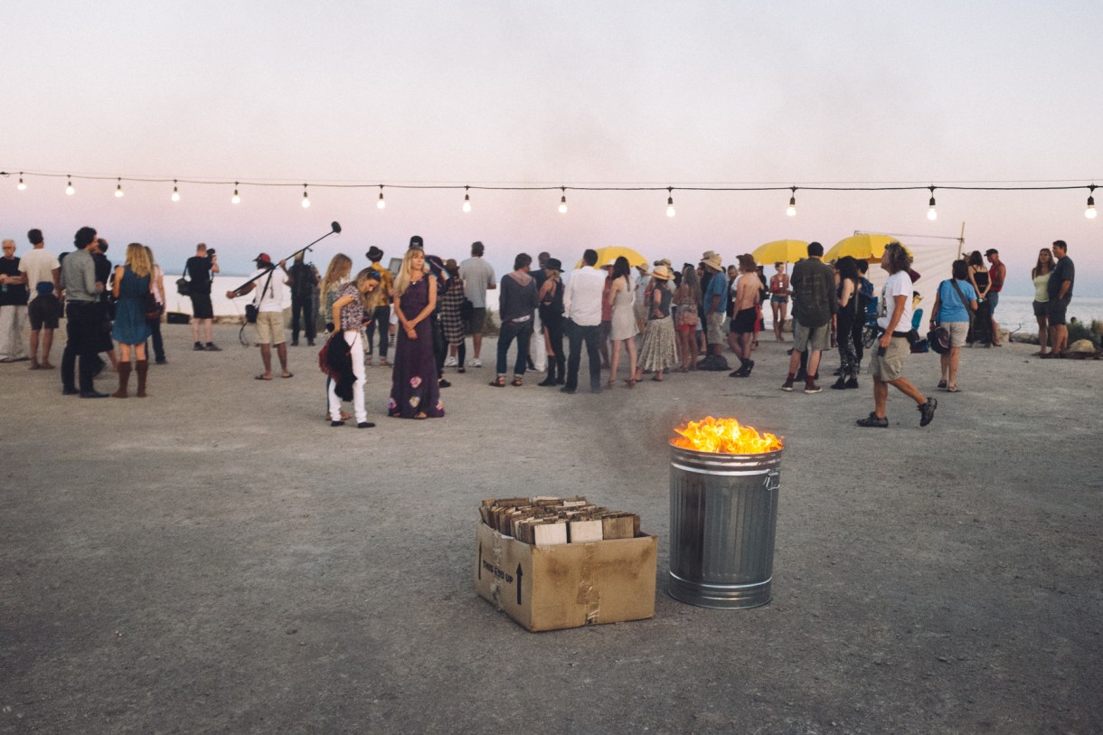A crowd watching a sunset Opera performance