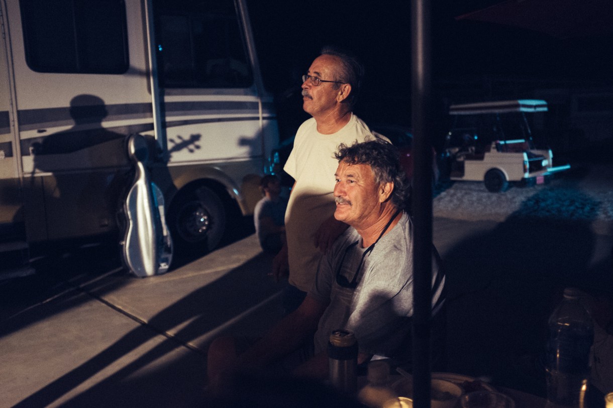 Locals watching the magic