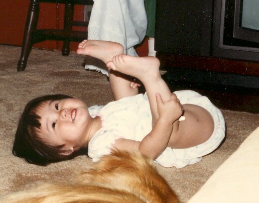 Little me with my doggie friend.