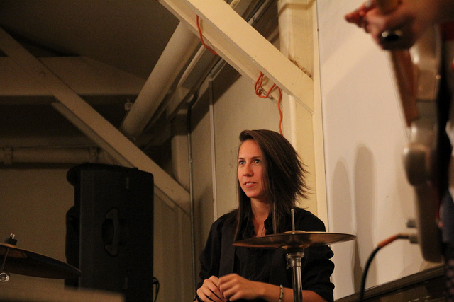 Alex Vega on drums. A-Camp October 2013. Angelus Oaks, CA.