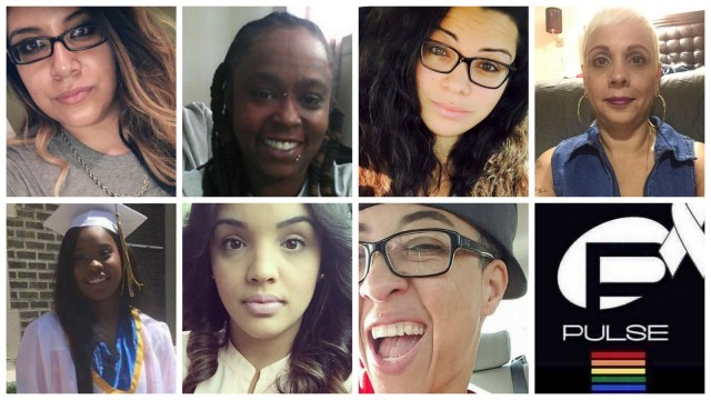 Mercedez Marisol Flores, 26. Deonka Deidra Drayton, 32. Amanda Alvear, 25. Brenda Lee Marquez McCool, 49. Akyra Murray, 18. Yilmary Rodriguez Solivan, 24. Kimberly Morris, 37. All killed in the Orlando Pulse shooting.