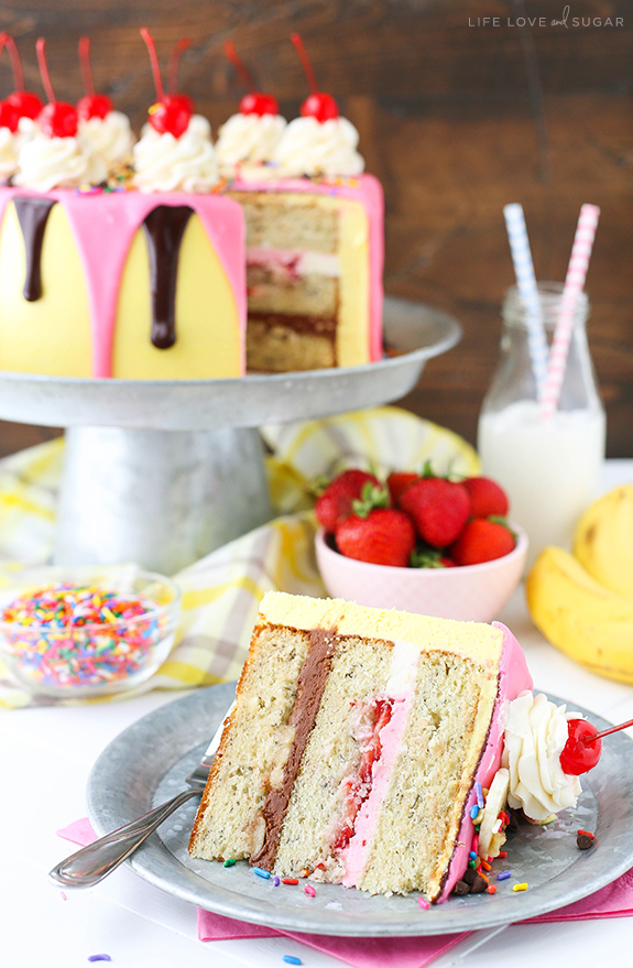 Banana Split Layer Cake