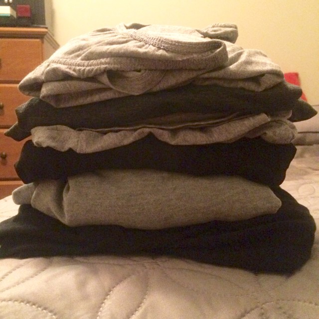 I somehow managed to buy all black and grey nursing tops, because I guess I hate fun. #hardfemmemom
