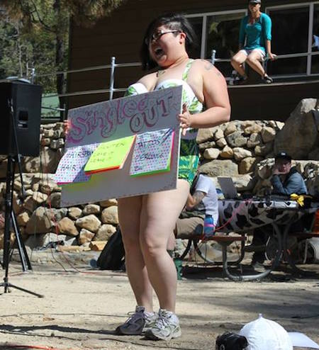 Rocking my GabiFresh suit at A-Camp 5.0 (photo by Laura M)