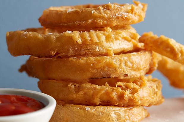 Beer-Battered Onion Rings via Epicurious