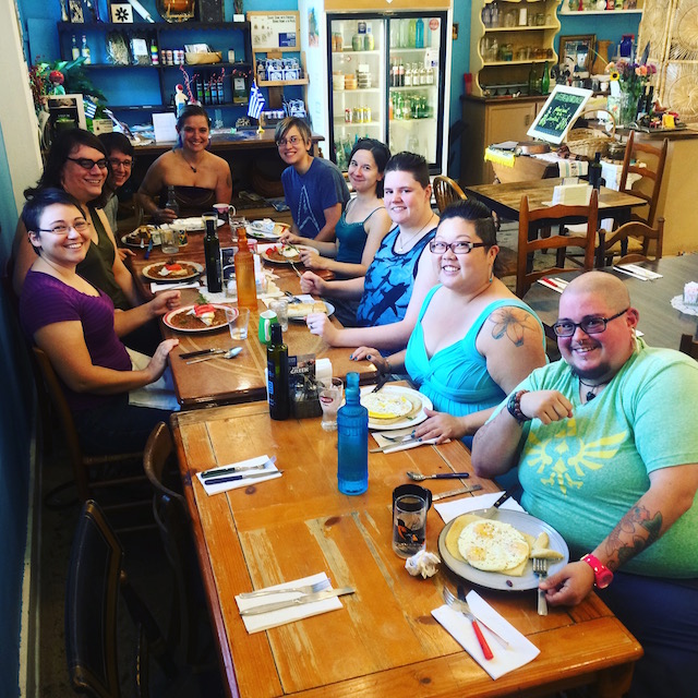 Roc Straddlers #AutostraddleBrunch at Voula's Greek Sweets! (Sorry this pic is missing a couple folks!)