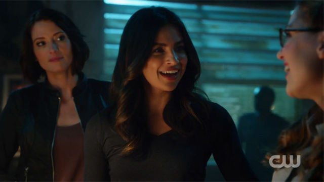 Maggie smiles when she meets Kara for the first time.