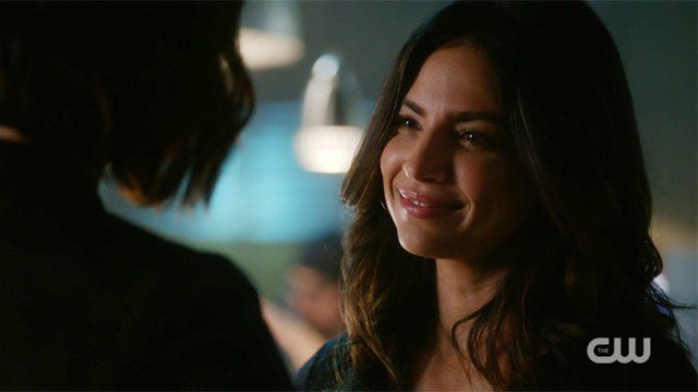 Maggie flashes her dimples at Alex.