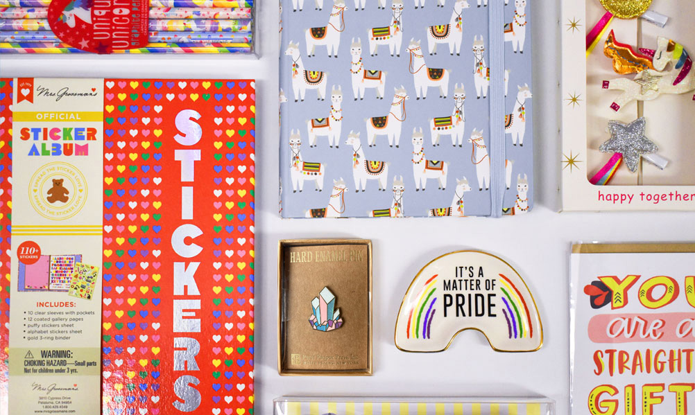 sticker book, stationary and other goods from Unicorn Supply