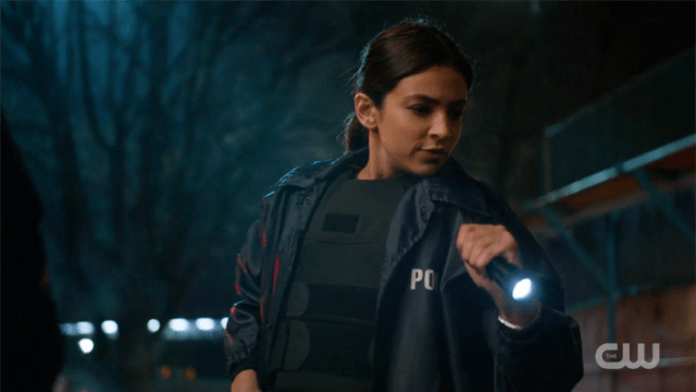 Maggie is wearing her bulletproof vest 