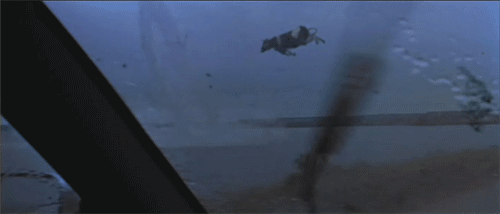 a gif of a cow flying through the air from the 1996 movie, Twister