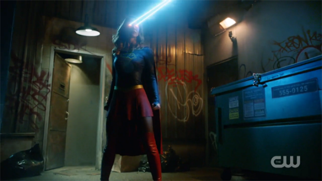 Supergirl uses her heat vision