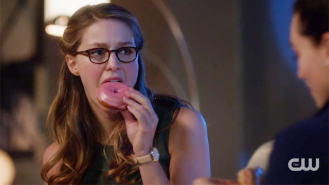 Kara eating a donut