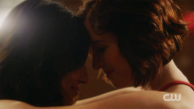 Maggie and Alex touch foreheads