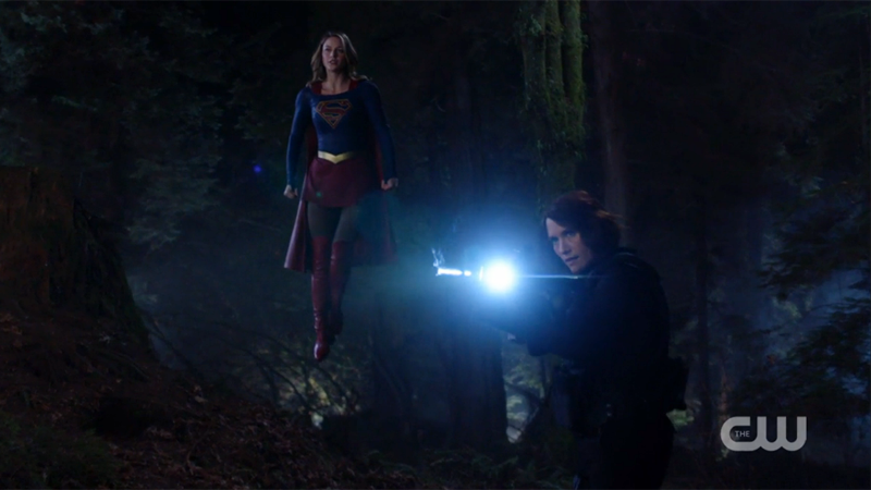 Supergirl and Agent Danvers fight side by side