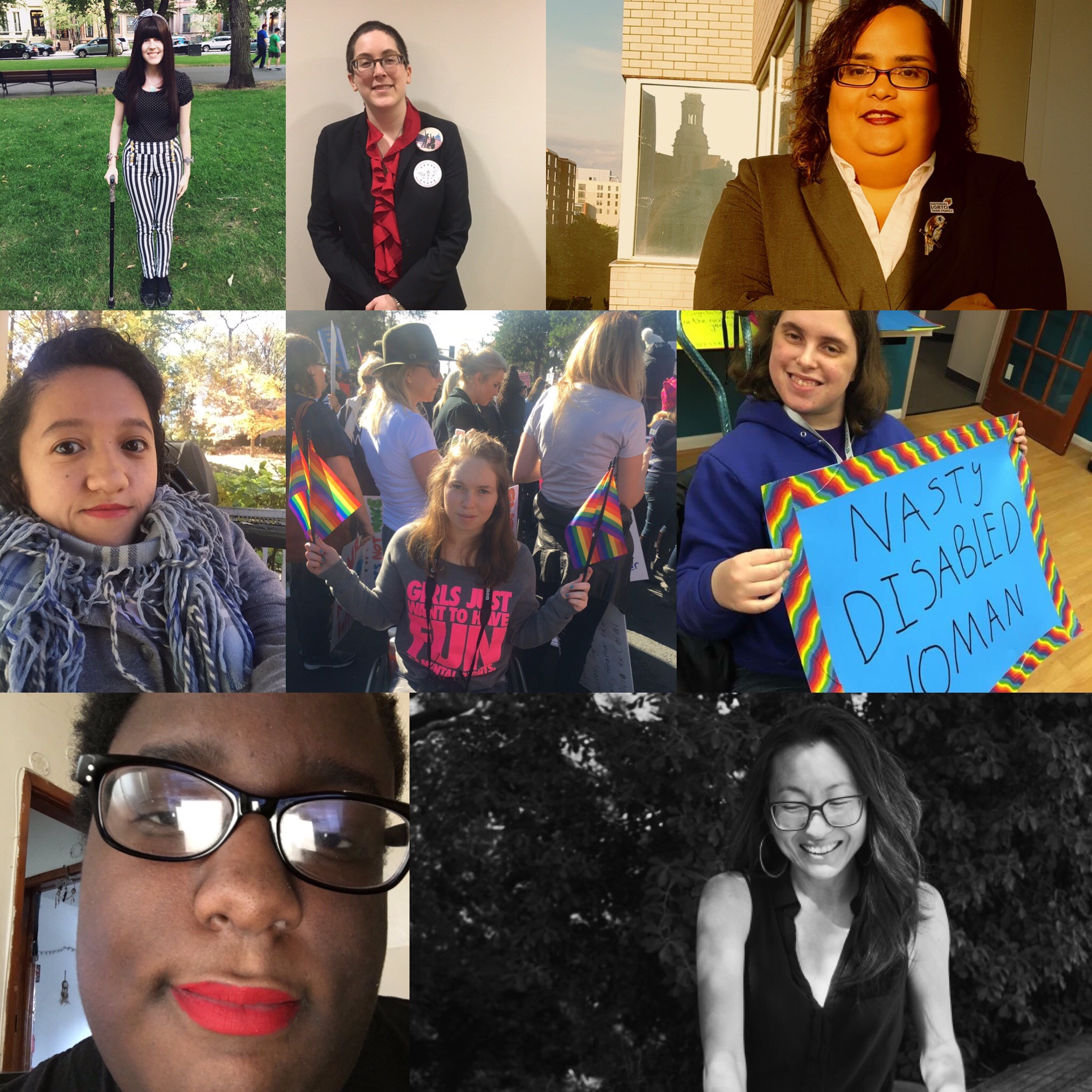 Eight photos in a collage of the participants in this roundtable discussion on the Disability Day of Mourning