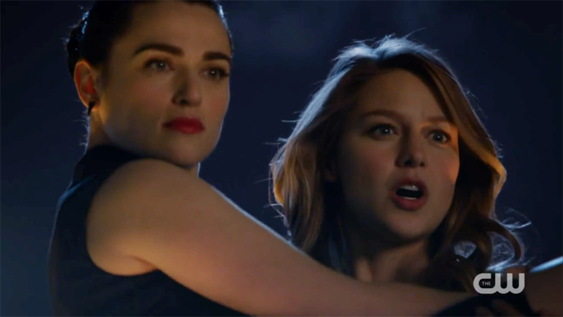 Supergirl carries Lena to safety