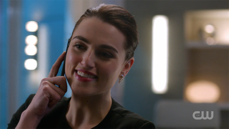 Lena smiles on the phone with Kara