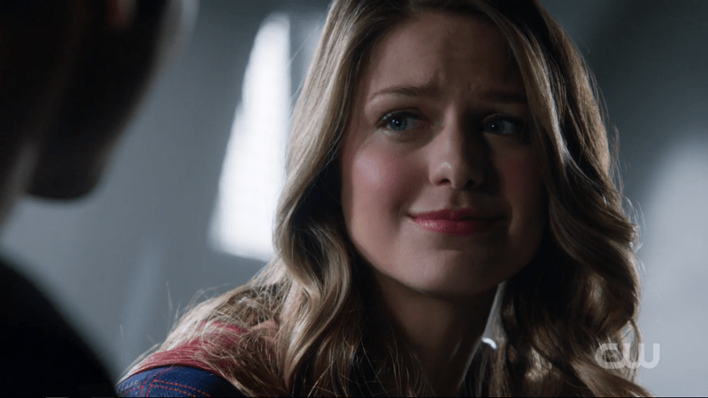 Kara looks gratefully at Clark