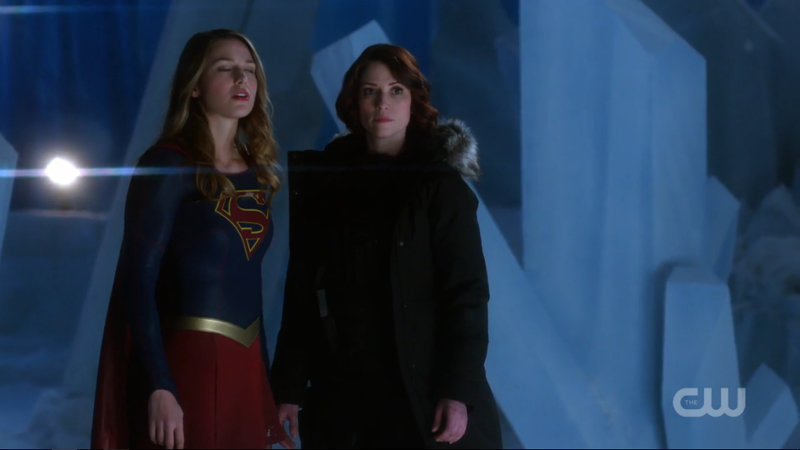 Kara looks like she's rolling her eyes and Alex looks like she's Over It but it's just an awkwardly taken screenshot