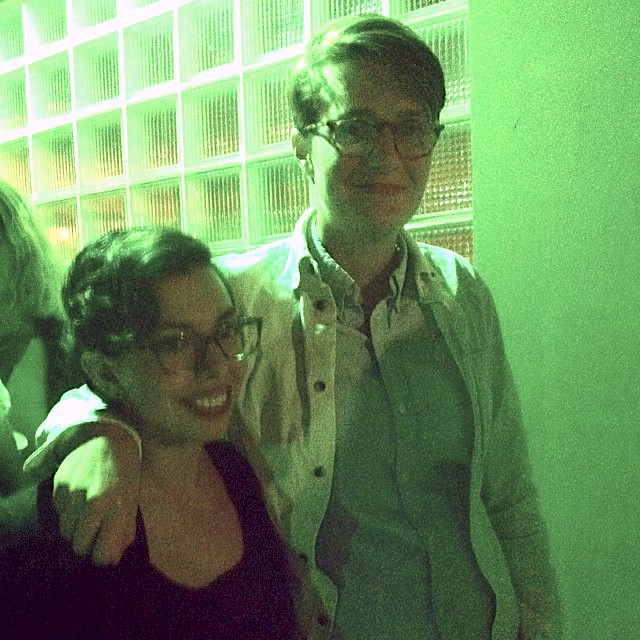 raquel with meg, who is much taller than she is