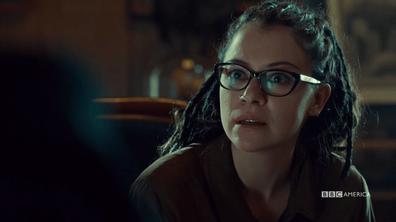 Cosima looks fascinated by PT