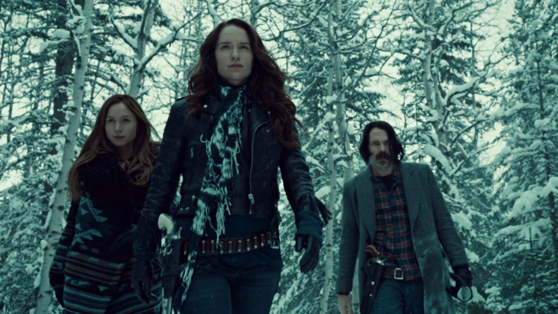 Waverly, Wynonna and Dolls do a slo-mo walk through the forest like bamfs