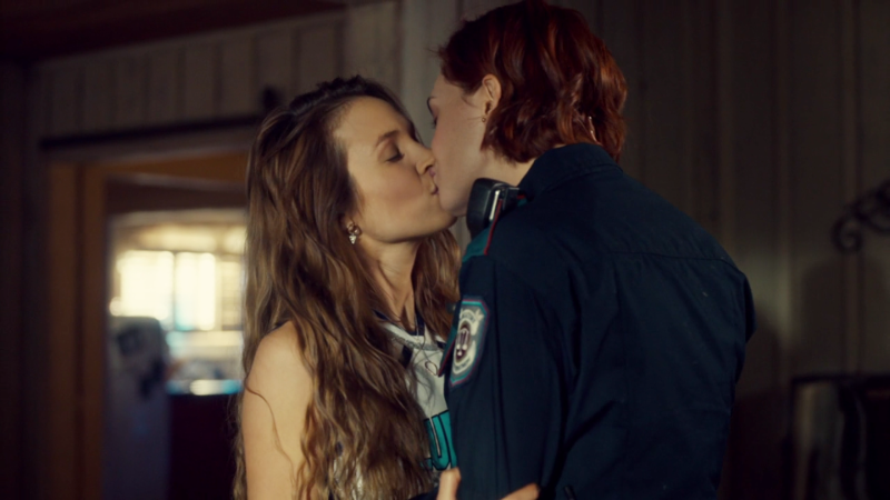 Waverly and Nicole kiss and it's very bright and cute and sexy