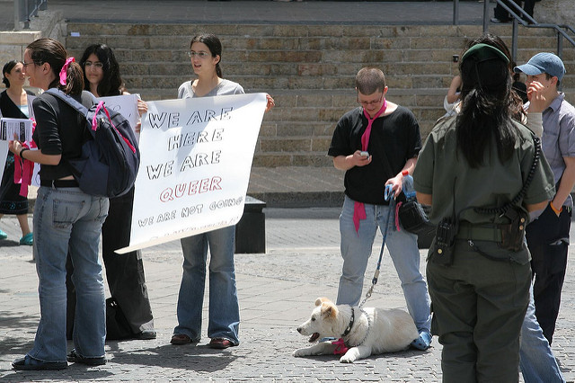 Gay demonstration in Zion Square by Brian Negin