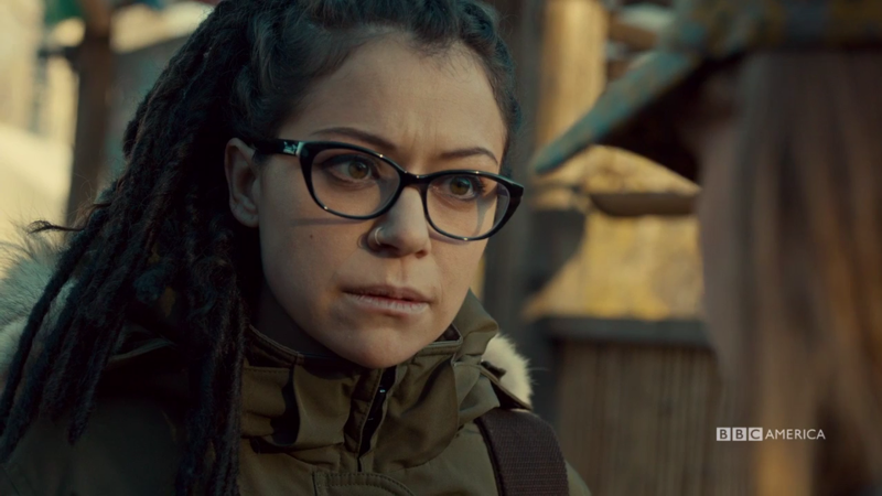 Cosima looks pretty concerned about what Mud is saying