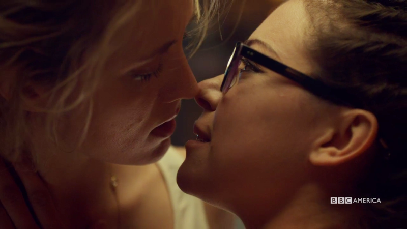 Delphine and Cosima are a breath away from kissing because honestly usually kissing pictures are just smooshy mouths so this one looked the nicest