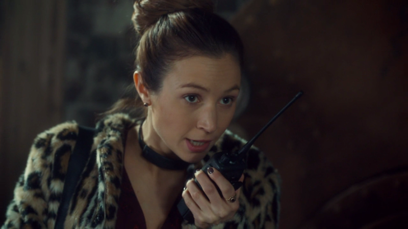 Waverly talks into her walkie.