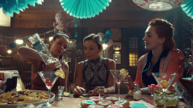 Rosita Waverly and Nicole sit at the bar at shorty's, having fun