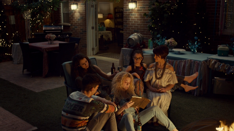 Helena reads her story to Sarah, Cosima, Alison and Felix