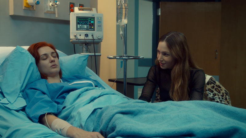 Waverly is by Nicole's bed again