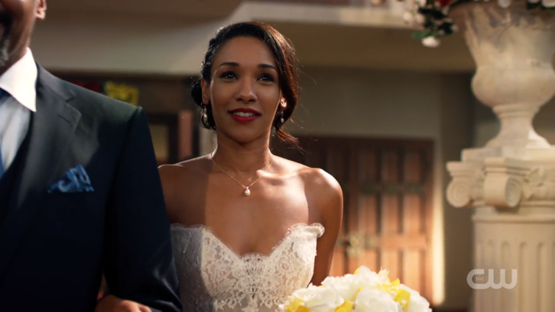 Iris West looks lovely in her wedding dress