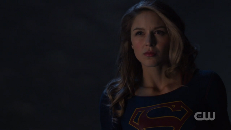 Supergirl's determined face