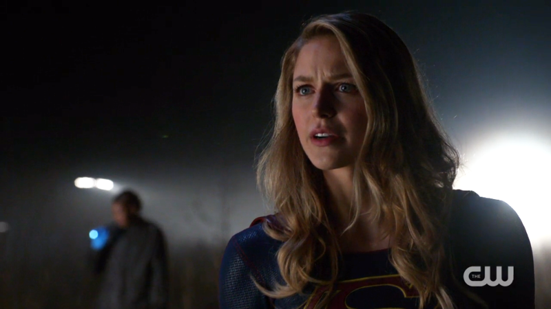 Supergirl has perfect hair and also a concerned face