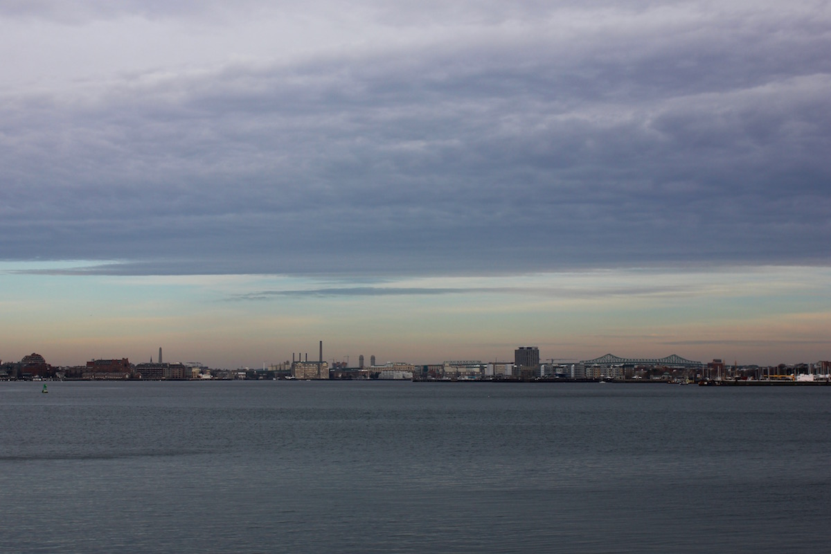 View of Boston from the water.