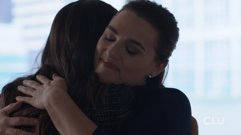 Lena hugs Sam