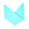 turquoise dental dam folded into a chevron shape