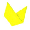 yellow dental dam folded into a chevron shape