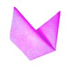 magenta dental dam folded into a chevron shape