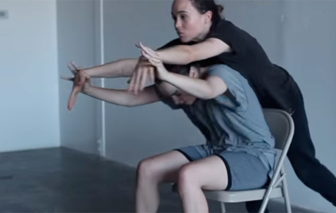 Ellen Page and Emma Portner dancing. Interpretively.