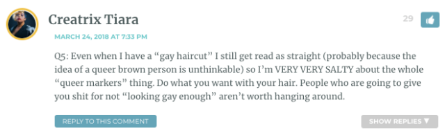 Q5: Even when I have a “gay haircut