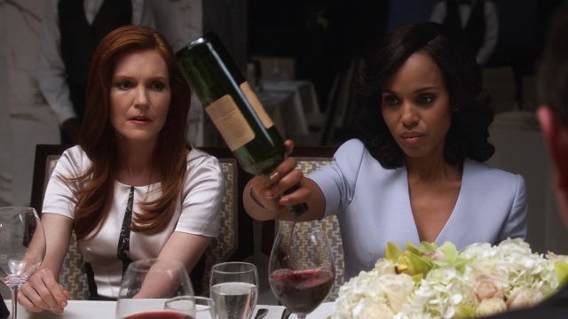 Watch Olivia Pope drink lots of wine to toast the end of Scandal