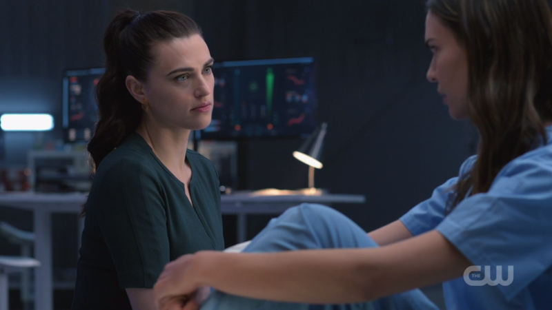 Lena stares lovingly at Sam with her impeccable bedside manner
