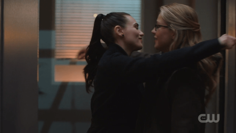 Lena goes in for a hug but it looks like she's going in for a kiss